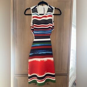 Clover Canyon Painted Horizon Stripe Cutout Neoprene Dress – Size S